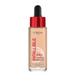 L’Oréal Paris Infallible 24H Tinted Serum Foundation, Light-weight Coverage, Dewy & Radiant Finish, Transfer-proof, 30ml
