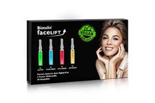 Facelift Ampoule Box - Detox, Hyaluron, Collagen and Biotulin - 20 Serum Ampoules - 4 Power Active Ingredients - 1 Month - Vegan Formula