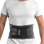 ORTONYX Lower Back Brace Lumbar Support Belt for Men and Women, Back pain Relief, Herniated Disc, Scoliosis, Sciatica/Black M