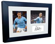 12x8 A4 Phil Foden Manchester City Triple Autographed Signed Photo Photograph Picture Frame Football Soccer Poster Gift