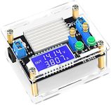 Boost Buck Converter, DROK DC 5.5-30V to 0.5-30V 5V 12V 24V Adjustable Power Supply Regulator Module, 4A 35W High Power Voltage Step Up Down Converter Board with Case LCD Display