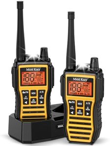 Midd Kacy MK208 Walkie Talkies-Two Way Radio-Rechargeable,61 Channels,121 Privacy Codes,New Flashlight,MEM,IP55 Waterproof,SOS,NOAA Weather Alerts,VOX,Dual Watch-Black/Yellow,2 Pack