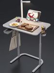 HOMERK SAIJI TV Tray Table Heavy Duty Extra Large, Height & Tilt Adjustable Portable Laptop Desk for Couch & Bedside, Upgraded Dinner Tray for Adults & Kids Eating & Work, Black Grey F3
