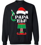 Awkward Styles Papa Elf Ugly Christmas Sweater - Holiday Season Gift Sweatshirt For Dad/Father, Black, Large