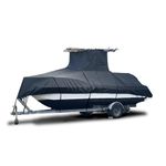 Elite Shield Heavy Duty T-Top Boat Cover, Fits 22ft to 24ft Long Center Console Boat with T-Top Hard-Top, Waterproof Fade Resistant T Top Boat Storage Cover (Black, Size 3: 22'-24' Long, Beam 108" W)