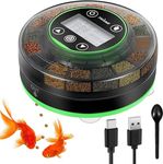 Petbank Automatic Fish Feeder for Aquarium - Auto Fish Food Dispenser Rechargeable for Fish Tank Vacation Fish Feeder Timer with USB Charger Cable