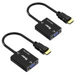 Yinker HDMI to VGA Adapter 2 Pack, HDMI to VGA Converter Gold-Plated Male to Female, Duplicate Extend Screen for Computer Desktop, Monitor, Projector, HDTV, Chromebook