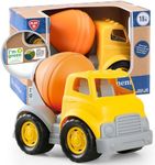 PLAY Eco-Friendly Cement Mixer Toy Truck, [USDA Certified] No BPA/Phthalate/PVC, Recycled Bioplastic Construction Vehicle Gift for Boy Girl, Fine Motor Skills Car Toys