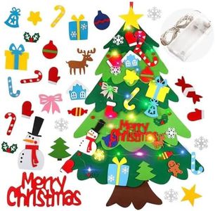 Montessori Felt Christmas Tree for Toddlers with Lights