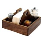 Wooden Cutlery Holder | Spoon Stand for Dining Table | Chammach Stand | Cutlery holder | caddy organizer for Kitchen storage spoons forks knifes tissue paper Dispenser 4 Section (2)