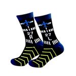 MBMSO Pilot Socks Aviation Themed Socks Airplane Socks for Men Runway Design Airline Uniform Socks, 1 Pair Pilot Runway 27rl, Large