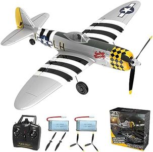 ANBURI RC Plane 4-CH RC Airplane – RC Airplane Ready to Fly Upgrade P47 Thunderbolt Remote Control Airplanes for Beginners Adult with Beginners with Xpilot Stabilization System, & One Key Aerobatic