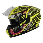 Steelbird SBH-40 Devil ISI Certified Full Face Helmet for Men and Women with Inner Smoke Sun Shield (Medium 580 MM, Matt Jazz Neon Neon)