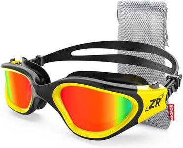 ZIONOR Swim Goggles, G1 Polarized Swimming Goggles UV Protection Leakproof Anti-fog Adjustable Strap for Adult Men Women (Polarized Mirror Red Lens)