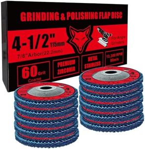 FOXBC 4-1/2 inch Flap Disc for Angle Grinder, 60 Grit, Type 29, Premium Zirconium Grinding and Polishing for Metal, 10 Pack