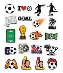 Sports Collection Shoe Charms,Baseball Volleyball Softball Soccer Football Basketball Hockey Shoe Charms Accessories Pack for Boy Girl Women Men (Soccer)