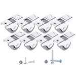 (Pack of 8) 25 mm Small Wheel Castors Rubber Casters Castors for Furniture Non-Swivel Small Wheels Non-Plastic Appliance & Equipment Small Wheel Castors Screws Included Casters Set (8, ⌀25mm / 20kg)