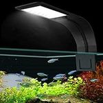 Elolicu LED Aquarium Lamp, 10W 8.6 X 5.5 Inch Clip on Fish Tank Lamp Lighting LED Clip Aquarium Light Super Slim Fish Tank Lighting Light for Saltwater Freshwater Fish Tank (Black)