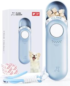 Clicker Dog Trainer & Dog Treat Pouch Alternative Dual Use 2 in 1 Dog Clicker for Training - Durable, Light (2.36 oz), Easy to Clean & Handle, Fast to Fill, Innovative Design, Blue - Click Design