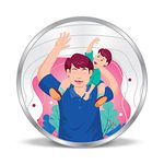 ACPL Precious Moments BIS Hallmarked Silver Coin Best Father Dad Ever Colorful Design 50gm 999 Pure