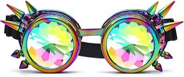 Kaleidoscope Rave Rainbow Crystal Lenses Steampunk Goggles…, Cool, Adjustable