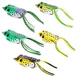 Hetkrishi isa Fish top Water Frog Lure kit Set (Plastic,Multi Color) - Pack of 5 Pieces