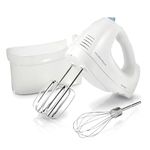 Hamilton Beach 6-Speed Electric Hand Mixer with Whisk, Traditional Beaters, Snap-On Storage Case, White (62682G)