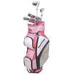 GolfGirl FWS3 Ladies Golf Clubs Set with Cart Bag, All Graphite, Left Hand, Pink