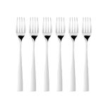 FnS Slimline Stainless Steel Mirror Finish Dinner Fork Set of 6 for Noodles, Dinner Cutlery Set for Home Kitchen and Dinning