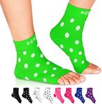 NEWZILL Plantar Fasciitis Socks with Arch Support, BEST 24/7 Foot Care Compression Sleeve, Eases Swelling & Heel Spurs, Ankle Brace Support, Increases Circulation (S/M, Green w White Dots)