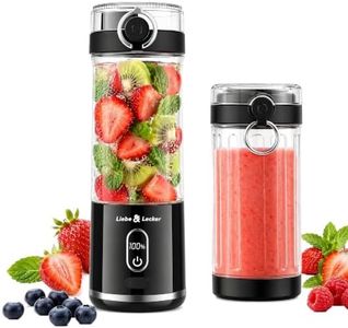Liebe&Lecker Portable Blender, 17 Oz Personal Size Travel Smoothie Maker with Smart LCD Display, 6 Original Color Stainless Steel Blades, Rechargeable Cordless Mini Juicer for Gym Office