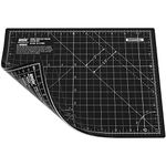 ANSIO Craft Cutting Mat Self Healing A4 Double Sided 5 Layers - Quilting, Sewing, Scrapbooking, Fabric & Papercraft - Imperial/Metric 11 Inch x 8 Inch / 29cm x 21cm - Black/Black