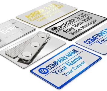 Stainless Steel Personalized Name Tag with Magnetic Clip – 3"X1.5" Engraved Custom Name Tags Work Badge Business Identification Metal ID Name Plate for Employee Uniform (Magnet)