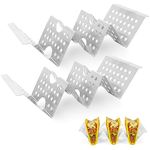 Taco Holder Stand,2 Pieces Stainless Steel Taco Tray,Taco Rack Holders,Mexican Food Rack Taco Rack,Wave Taco Rack,Taco Stand Taco Tray Holds Up to 3 Tacos,Taco Rack Stands for Dishwasher and Oven