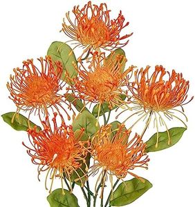 33" Orange Artificial Flowers Chrysanthemum 2Pcs Spider Mum Flower Arrangement Large Faux Silk Flowers with 3 Heads Long Stem for Decoration Home Office Wedding Centerpiece Bouquet Decoration