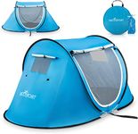 Pop-up Tent and Automatic Instant Portable Cabana Beach, Tent Pop Up Shade Tent - Suitable for 2 People - 2 Doors - Water-Resistant, UV Protection Sun Shelter with Carrying Bag (Sky Blue)