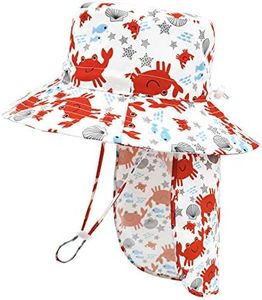 Baby Sun Hat Baby Boy Hats Toddler Hat UPF 50+ Bucket Hat for Baby Girls Infant Beach Hat with Wide Brim Kids Caps, Z Cute Crab, 2-4 Years