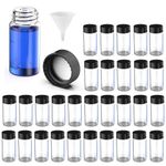 Spylx 20ml Culture Tubes, Sample Vials, Clear Glass Vials with Black PP Screw Caps, Liquid Storage Glass Thread Bottles, for Lab, Essential Oil, Perfume, Reagent bottles (30)