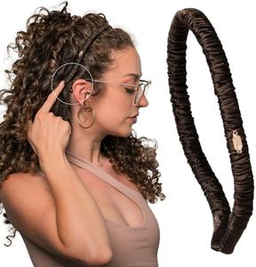 Curlfriend Collective Espresso Comfort Curve Silk Headband for Women – Luxury 100% Mulberry Silk Hair Accessory for Women, Wide Non-Slip Design, No Headache, Stylish Look for Curly & Textured Hair