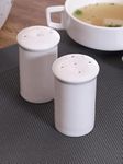 LOOKS FIRST Salt Pepper Set for Dining Table & Kitchen Ceramic Salt and Pepper Shakers Set Dispenser Set 2 (80 ML, White)