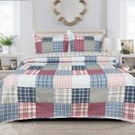 Bedspread King Bed Quilt Coverlet 100% Cotton Reversible Throw Sofa Cover Set for Living Room Bedroom Decor for Girls Room (CHIC VINTAGE (Des 5)