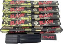 Rigasz Filters RAW Organic Classic Black Rolling Papers with Triple Pre-Roll Case