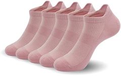 SERISIMPLE Women Ultra Thin Socks Viscose Bamboo Low Cut No Show Ventilating Low Ankle Anti Odor Arch Support Mesh Socks 5 Pairs (s, Pink)