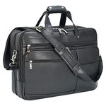 Polare 18" Napa Leather Briefcase For Men Business Travel Case Messenger Bag Fits 17.3" Laptop Large