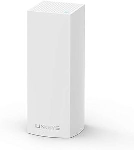 Linksys Velop WHW0301 Tri-Band Whole Home Mesh WiFi 5 System (AC2200) WiFi Router, Extender & Booster up to 2000 sq ft Coverage for 20+ Devices with 2 Gigabit Ethernet Ports, MU-MIMO - 1 Pack, White