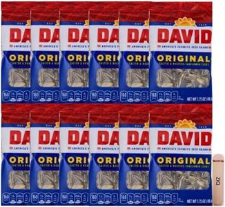 David Seeds Original Sunflower Seeds, 1.75-ounce Bags(Pack of 12)/ ZiQ clip 1pc