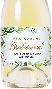 Bridesmaid Mini Champagne Labels, Set of 10, Will You Be My Bridesmaid and Maid of Honor, Wine Stickers for Bridal Shower, Barchelorrete Party, or Bridesmaid Proposal
