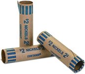 MMF Industries Preformed Tubular Coin Wrappers, Nickels, 1000 Wrappers per Box, Blue (2160600B08)