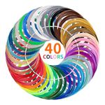 Kretrum 3D Pen Filament Refills 40 Colours 3D Printer PLA 1.75 mm Filament Each Colour 3M Compatible with MYNT3D SCRIB3D PIKA3D 3D Pen Most 1.75mm 3D Prining Pens NOT FIT 3Doodler Start Pen