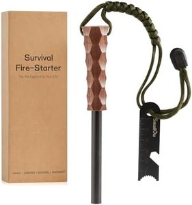 Ferro Rod Fire Starter, Survival Flint and Steel Fire Starter Kit for Hiking, Bushcraft,Camping Essentials Gear, Emergency Supplies - Ideal Gift for Explorers(Black Walnut Handle)